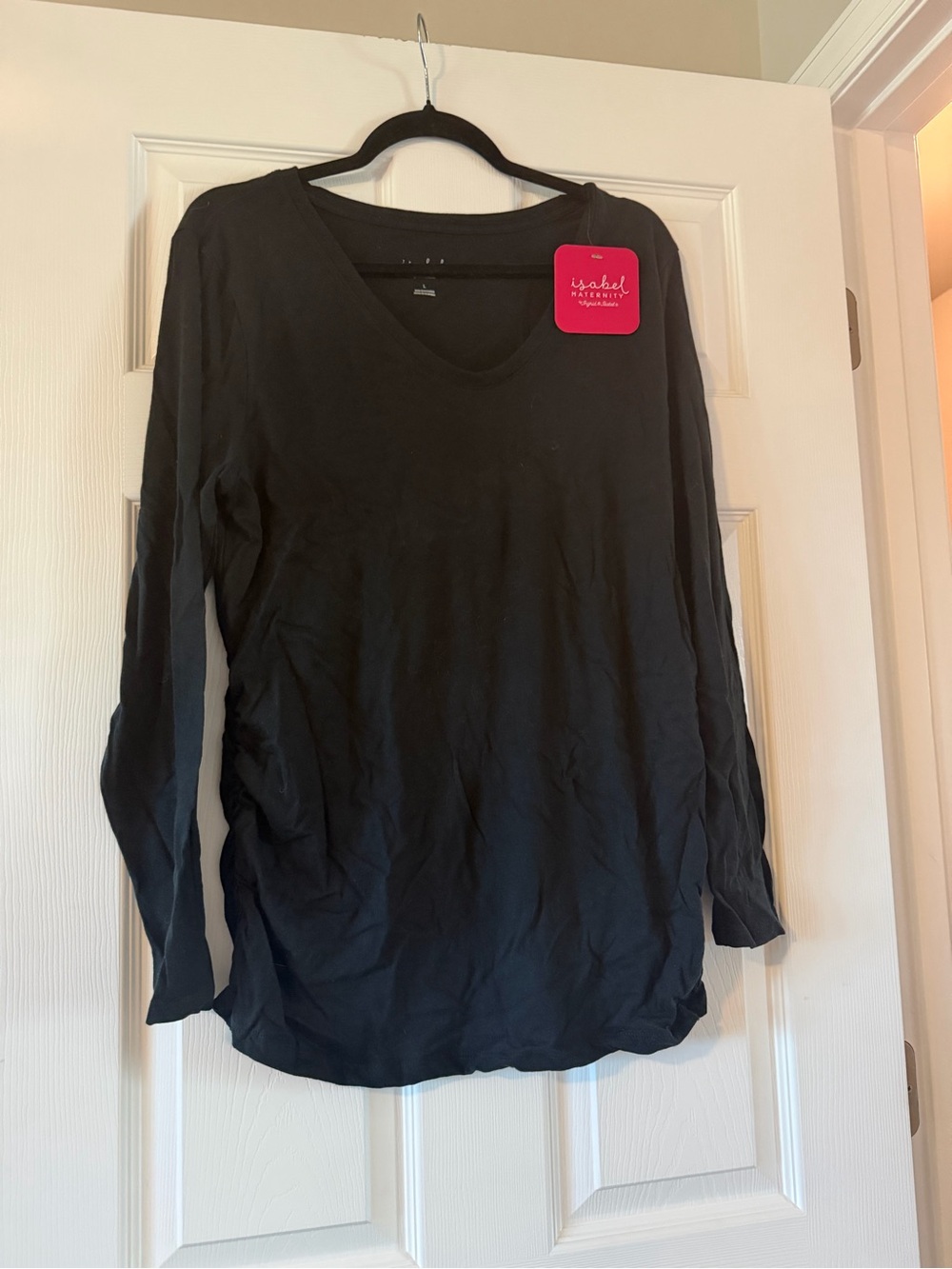 Isabel Maternity Vneck Black Long sleeve Large